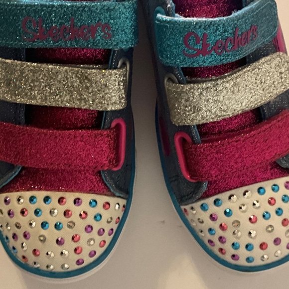 Skechers Kids' Sparkle Sneakers - Pink, Silver, Blue - Picture 5 of 5